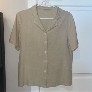 Linen short sleeved button down shirt